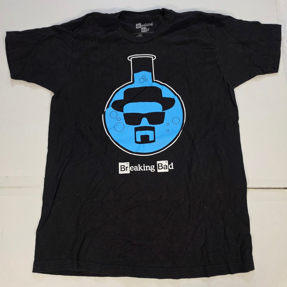 Breaking Bad Heisenberg Beaker Graphic T-Shirt Black Mens Large Short Sleeve Tee